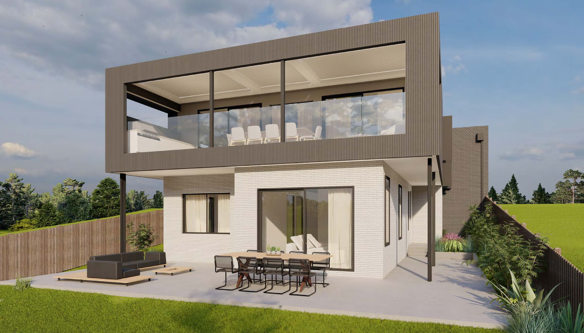 Rear North-West Perspective Render Of This Custom Home Builder Fyansford Project By Fox Building Group