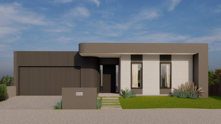 Fyansford Custom Home Render By Fox Building Group, A Split-Level Family Home Overlooking The Barwon Valley Lakes And Parklands, Designed By Rubi Architects.
