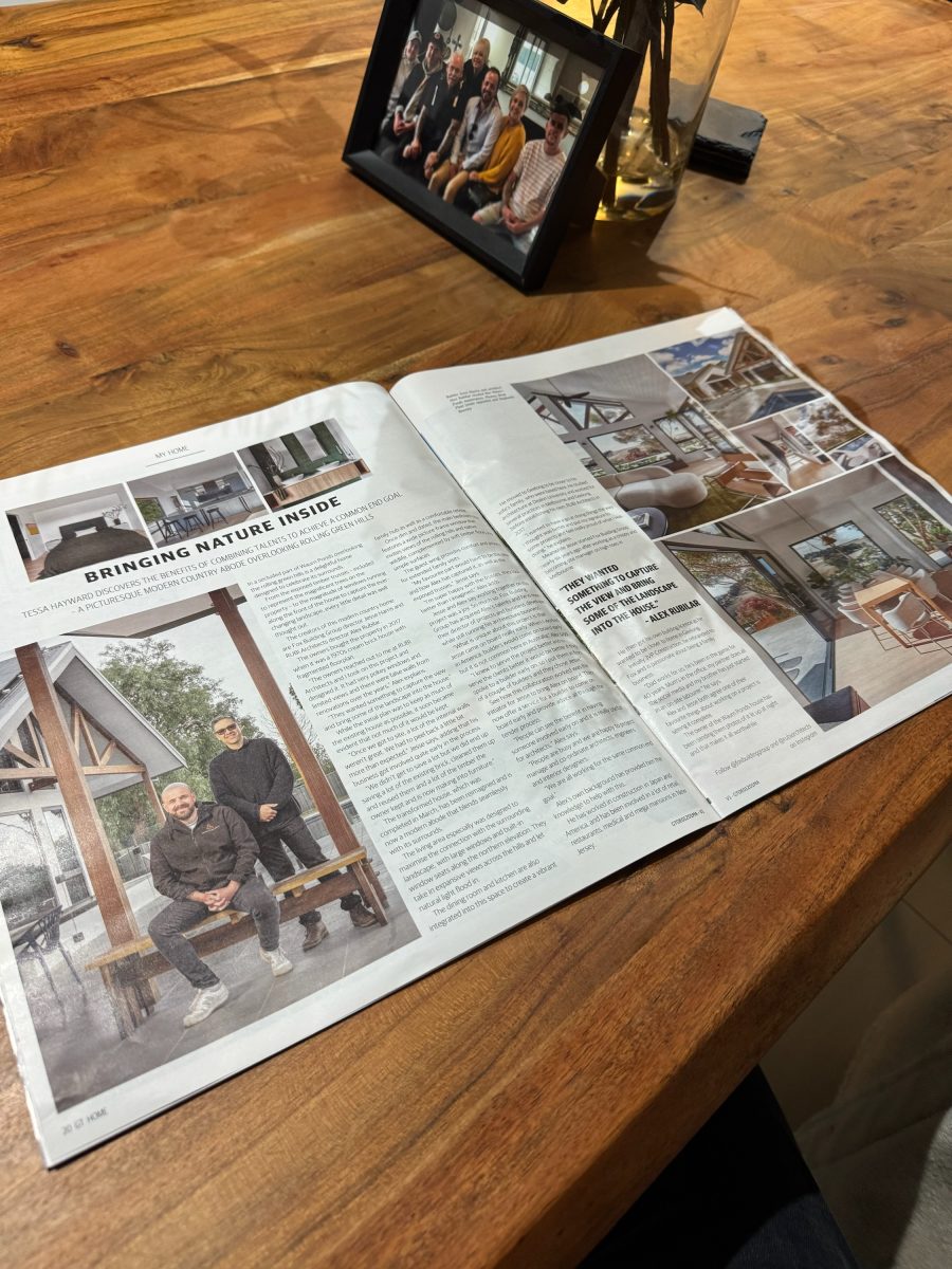 A Close-Up Photograph Of The Physical Gt Magazine &Apos;Rural Delight&Apos; Cover Featuring The Waurn Ponds Renovation, Resting On A Timber Surface At The Fox Building Group Office.