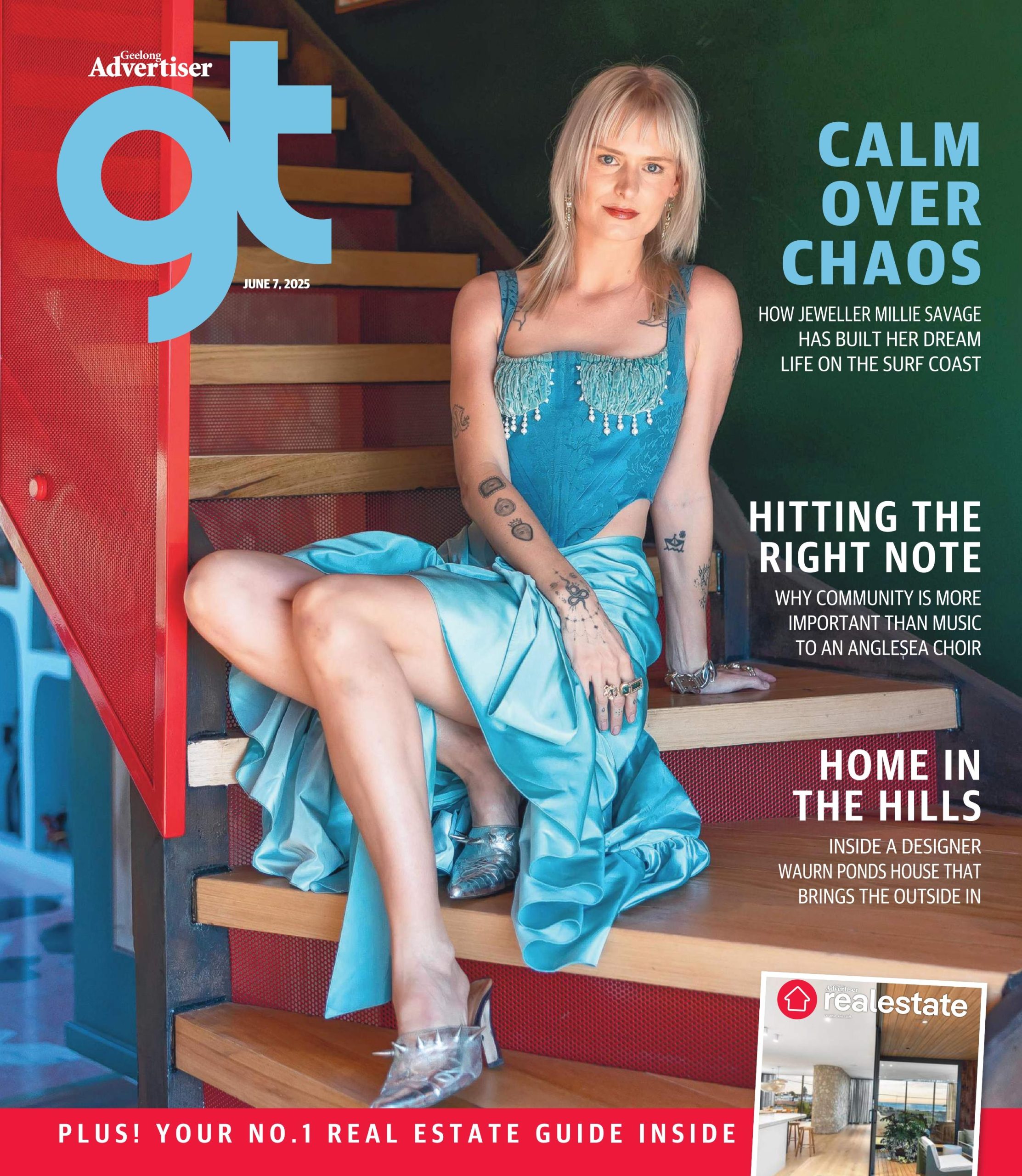 Front Cover Of Gt Magazine (June 7, 2025) Featuring The Headline &Quot;Home In The Hills&Quot; For The Waurn Ponds Renovation By Fox Building Group And Rubi Architects.