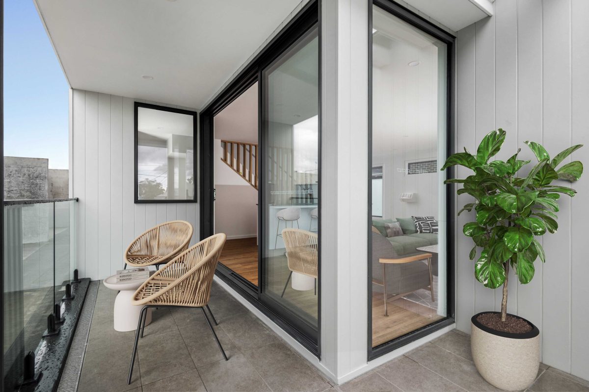 Townhouse Development South Geelong – Ground-Floor Entry With Glazed Door And Polished Concrete Flooring