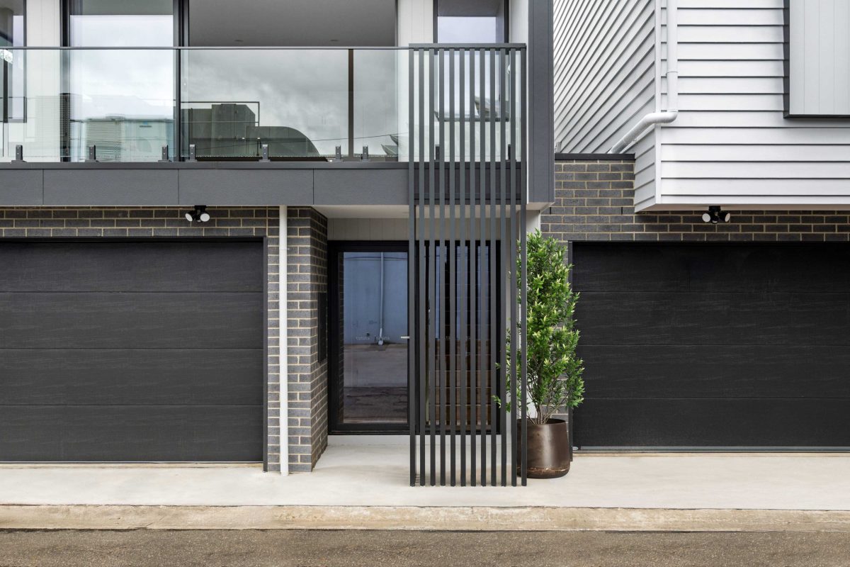 Townhouse Development South Geelong – Close-Up Of The Steel Balcony Balustrade And Cladding Junction