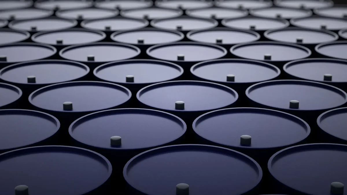 A Grid Of Industrial Oil Barrels Representing The 2026 Global Energy Shock And Its Impact On Fuel Prices, Construction Material Costs, And Logistics For Fox Building Group Projects.