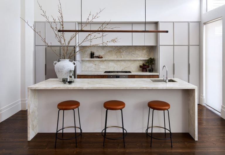 St Kilda West Renovation Kitchen With Custom Joinery And Marble Benchtops By Fox Building Group And The Stylesmiths.